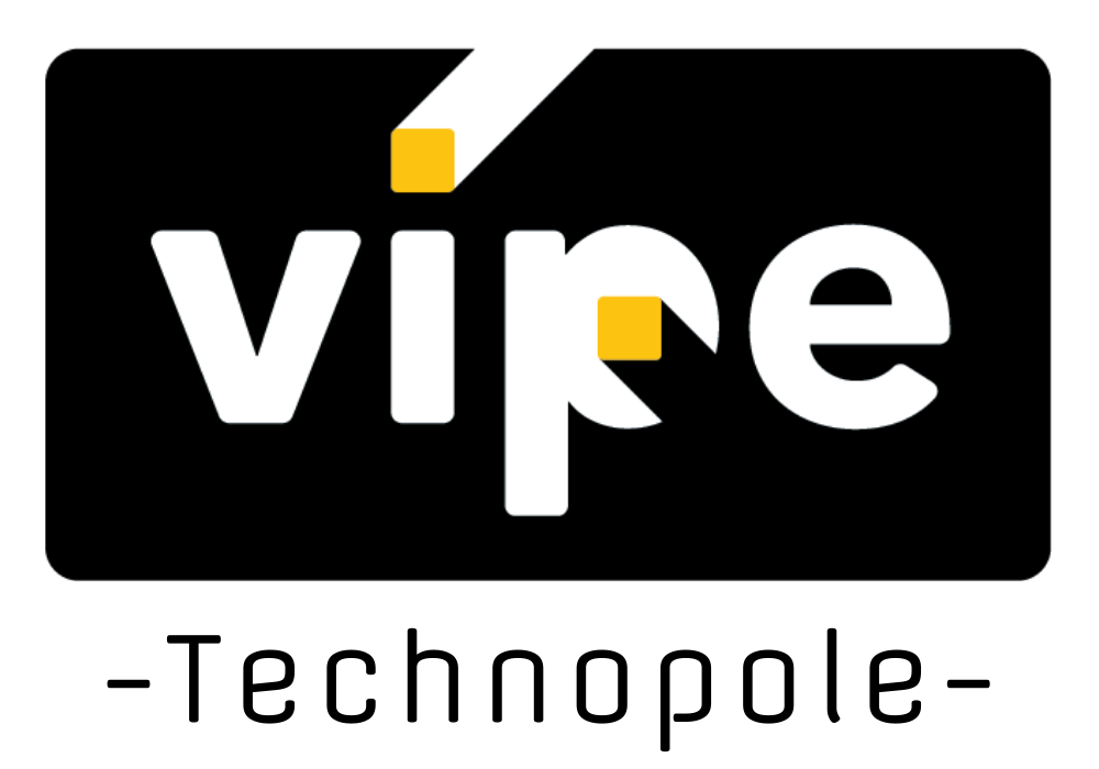 Logo Vipe Sur Fond Noir Avec Baseline Technopole Noire